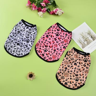 Katzenweste mit Leopardenmuster, Kleidung für kleine und mittelgroße Hunde, atmungsaktiv, für den Sommer, Welpen-Kätzchen-Kostüm, Sphynx, Yorkies, Chihuahua, Mops-Mantel