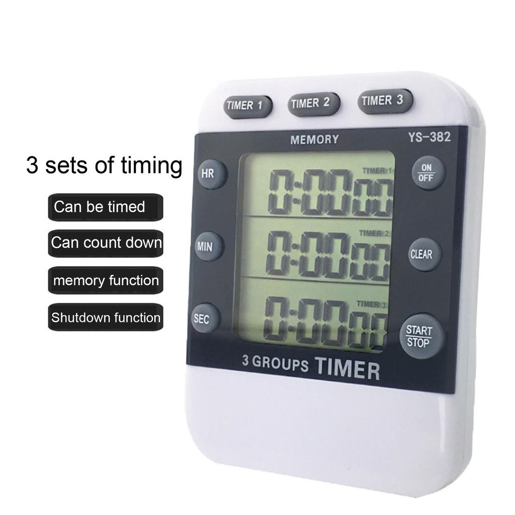 3 Channel Timer Practical for Time Arrangement Accessory Device for Kitchen Cooking Painting Dessert Baking Timing