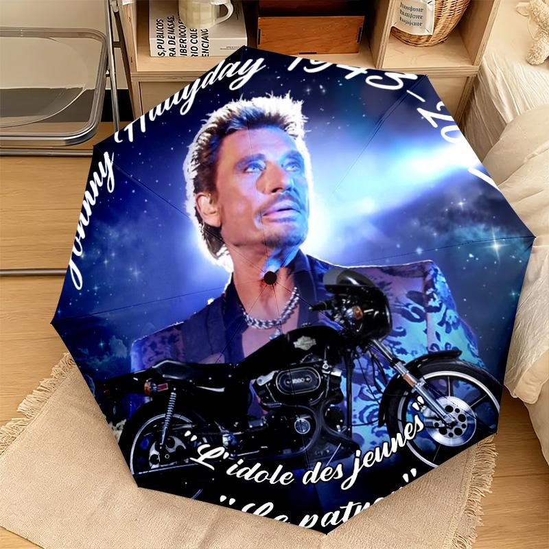 French legendary rock singer and actor Johnny Hallyday umbrella is suitable for all seasons, including home travel and outdoor activities Y4