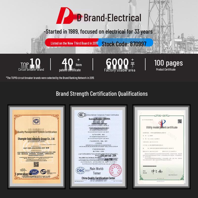 D Brand DZ15LE-100/290 Circuit Breaker: Single-phase 100A & Three-phase 63A, Plastic Electrical Shell Leakage Protector.