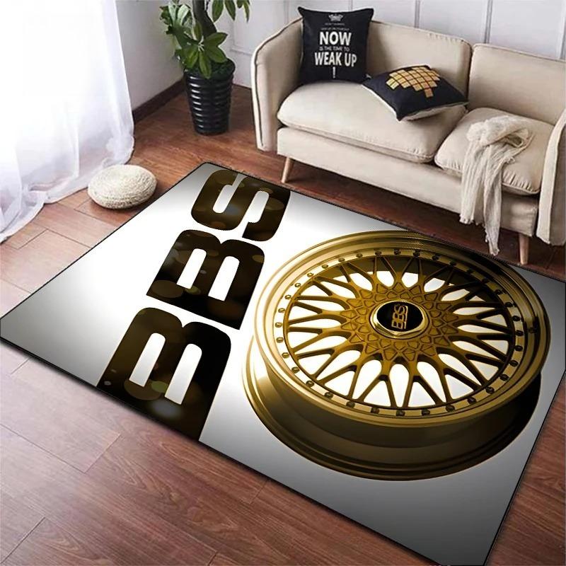 Wheel Carpet Mat Rug Home Decoration Car Rims Design Area Rug Living Room Floor Mat Industrial Style Automotive Art Decor