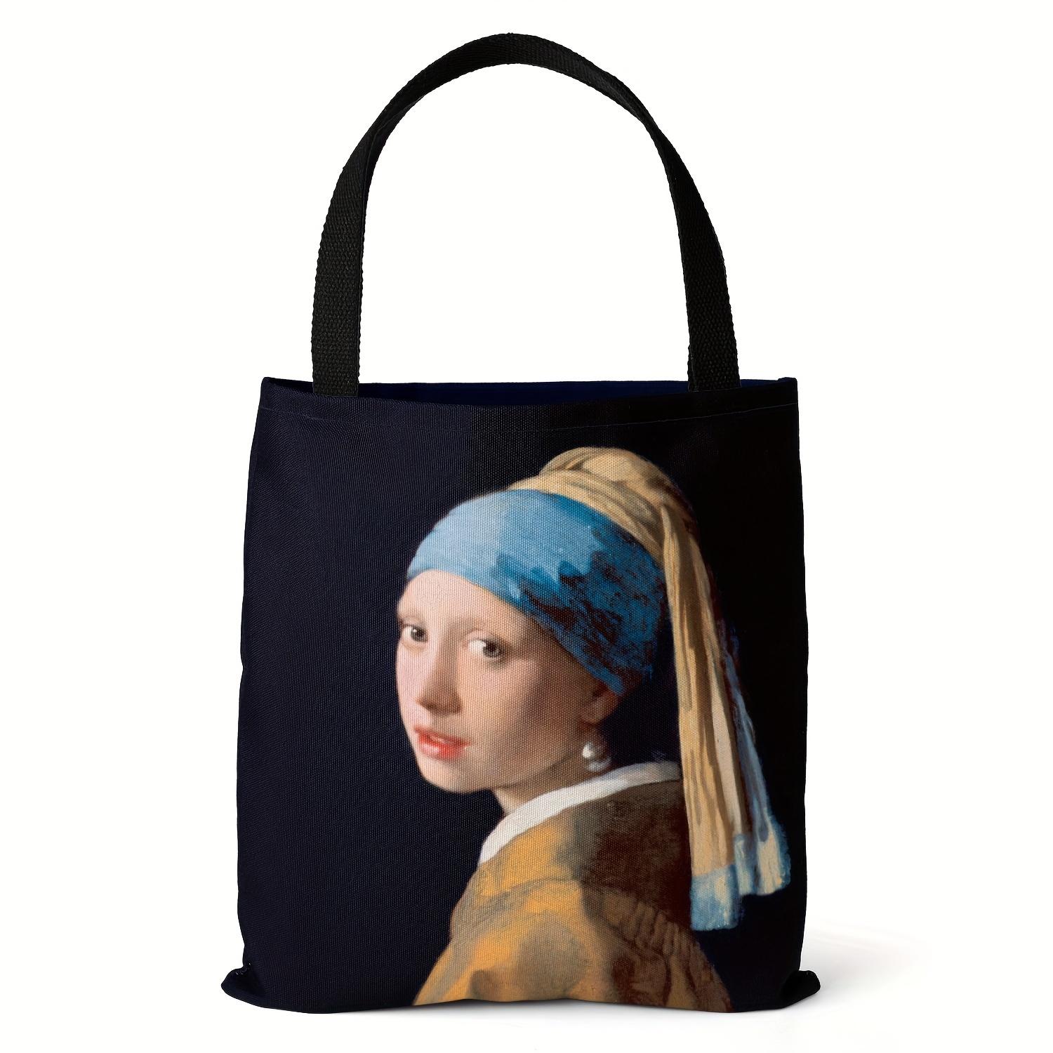 Женская сумка с ручкой сверху. Всемирно известная серия картин. Холщовая сумка с принтом. Легкая сумка через плечо.