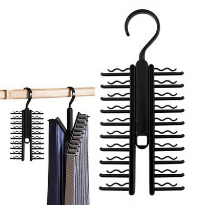 Cintre à cravates Étagère de rangement réglable pour cravates Rotation à 360 degrés Étagère à cravates domestique Essentiels de rangement pour armoire de buanderie