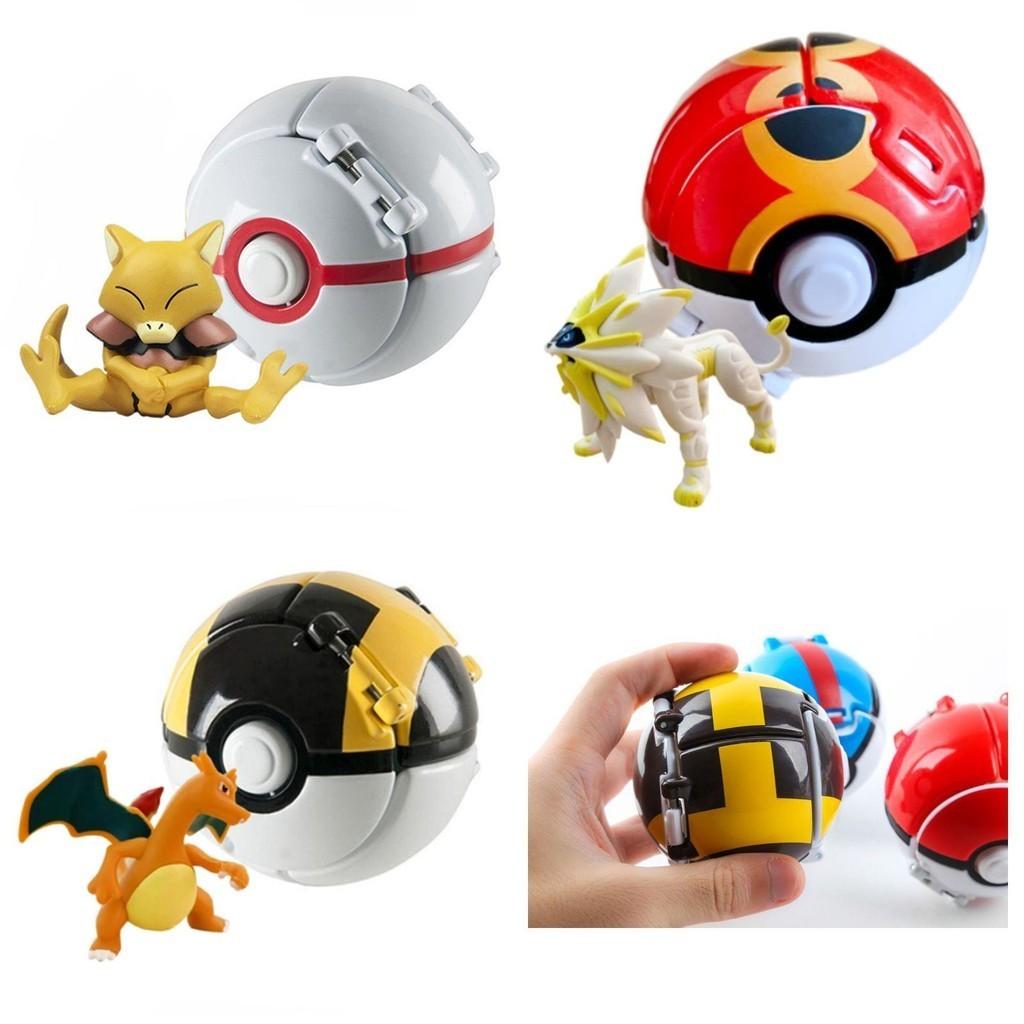 Pokemon Poke Ball Elf Figure Model Toy Pikachu Charmander Litten Rockruff Game Anime Figure