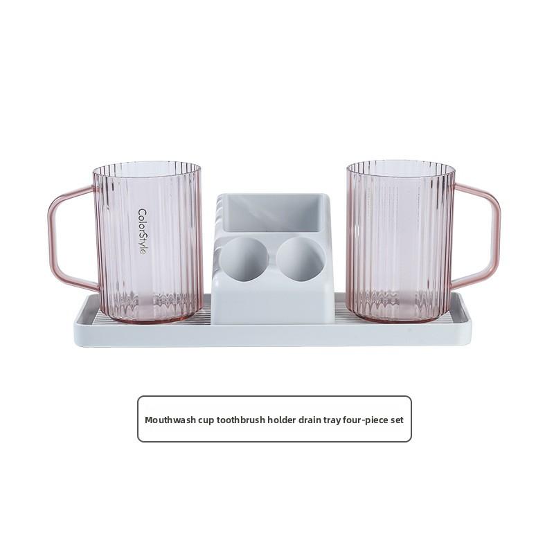 

Home Luxury Couples Toothbrush Holder Cup Toothbrush Cup Toiletries Cup Storage Rack Mouthwash Cup Toiletries Set 4-piece toiletries set червоний