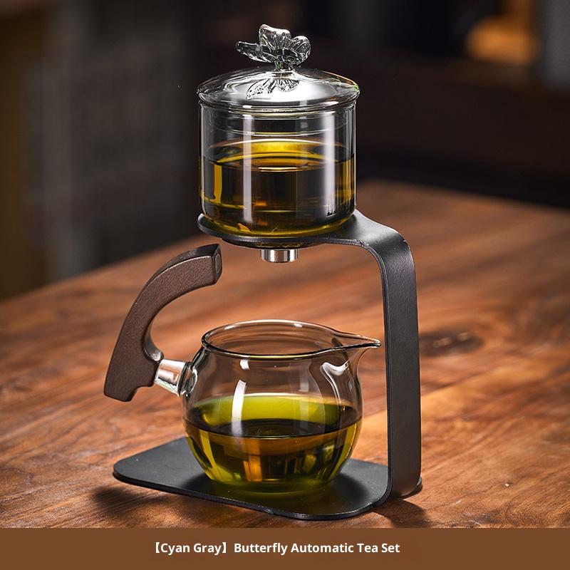 Gianxi Glass Magnetic Automatic Tea Filtering Kung Fu Tea Set 2025 New Home Lazy Tea God Tool Magnetic Teapot