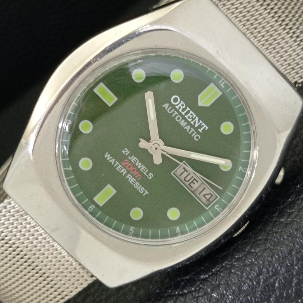 

ВИНТАЖНЫЕ МУЖСКИЕ ЧАСЫ ORIENT AUTOMATIC 46941 ЯПОНИЯ С ЗЕЛЕНЫМ ЦИФЕРБЛАТОМ a700632-5 R204-a700632
