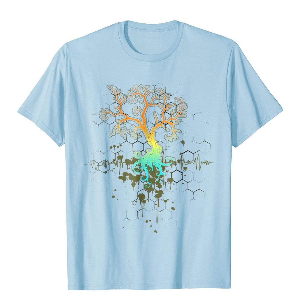 Shirt.Woot Fractal Tree T-Shirt Tops & Tees Discount Street Cotton Men T Shirt Kawaii Men Clothing Moto Biker