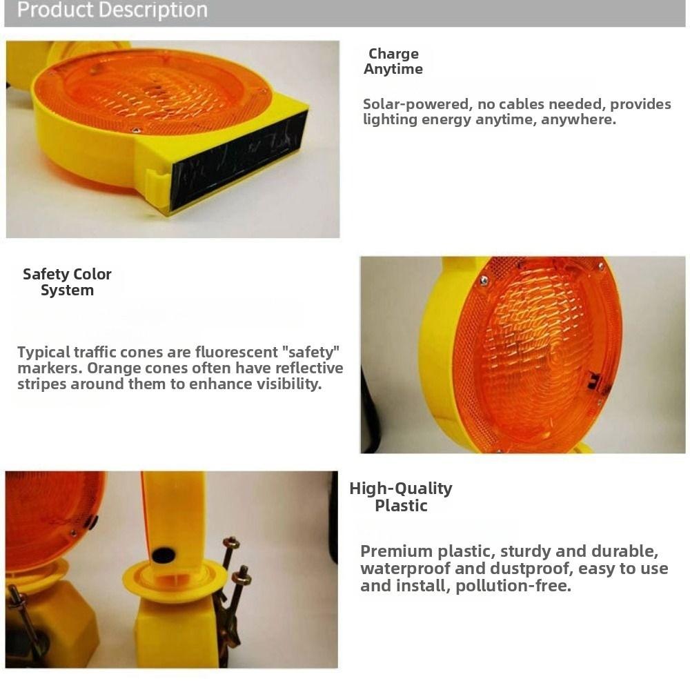 High Brightness LED Solar Industrial Warning Lights Solar Barricade Warning Light  Outdoor