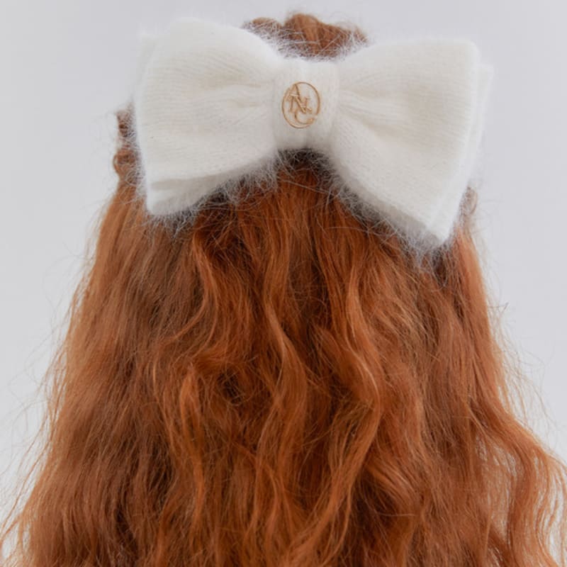 ANOETIC ANC RIBBON ANGORA KNIT HAIRPIN_2COLOR
