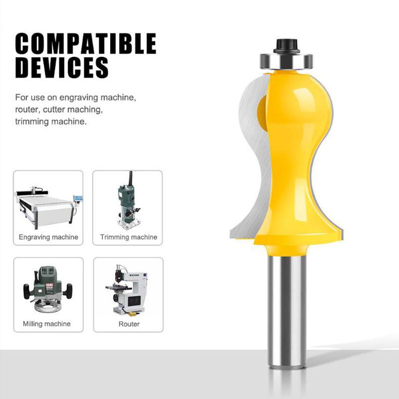 Freză pentru balustradă de sticlă, freză pentru balustradă, freză pentru prelucrarea lemnului, freză pentru sculptură, freză de linie pentru ușă, coadă de 12 mm