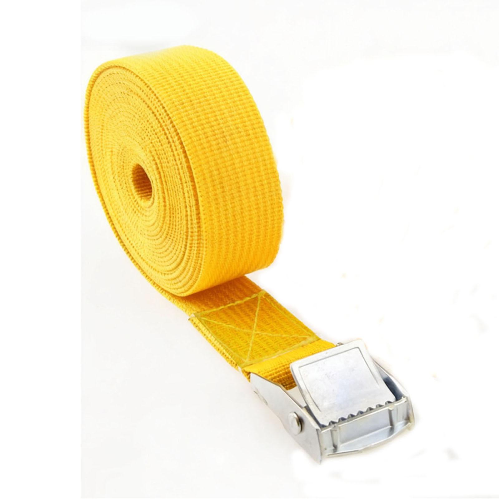 

2 5cm Wide 5m Long Webbing Strap with Zinc Alloy Cam Buckle Adjustable Tie Down Strap for Cargo Securing and Tightening One Size жёлтый