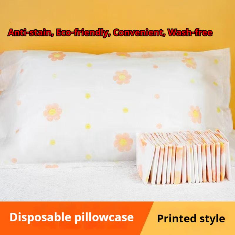 20-Pack Disposable Pillowcases, Thickened and Enlarged, Dirt-Resistant, Portable for Travel, Home, Hotel, Train Sleeper, Beauty Salon, Prin