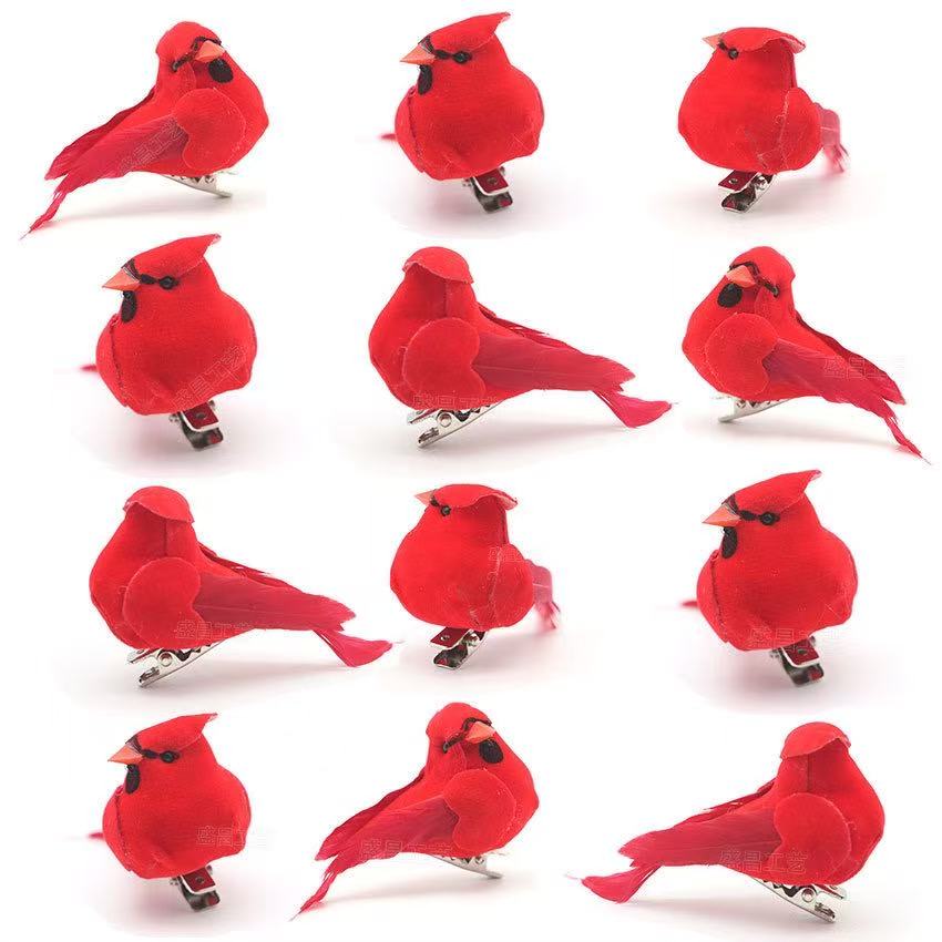 

Runtow12 pcs Christmas Realistic Red Bird Ornaments with Clips Perfect for Christmas Tree Indoor/Outdoor Decorations Home Decor