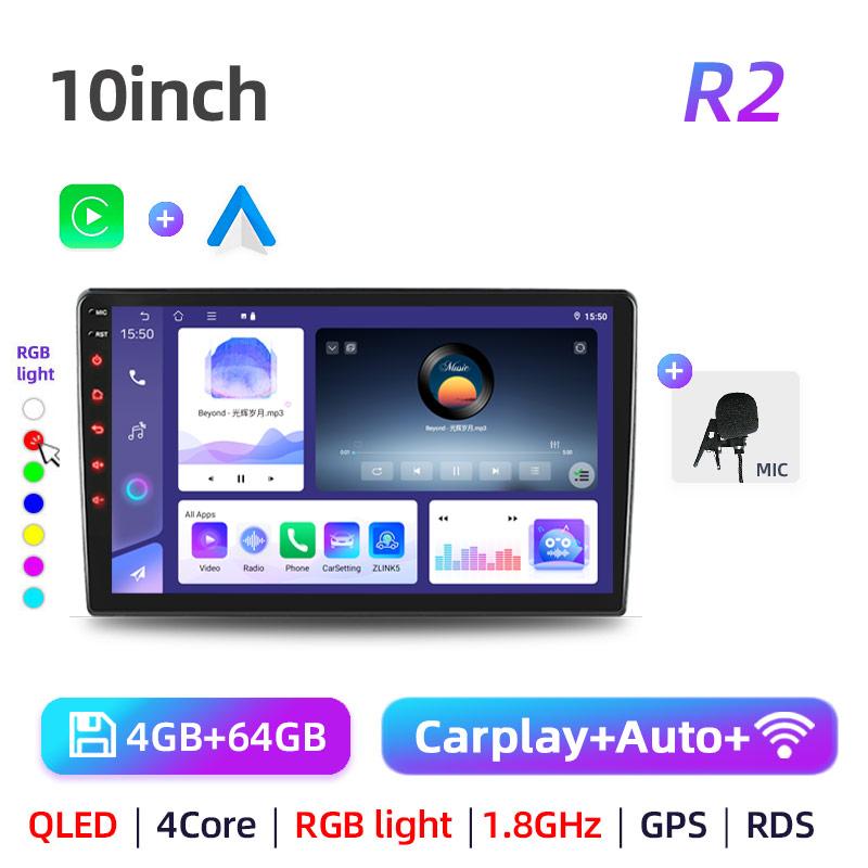 Car GPS Multimedia Radio Android 13 Carplay Android Auto 2DIN Universal, 7/9/10 Inch Video Player DSP RDS 2G 4G 64G