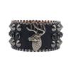 American Rhinestone Rivet Bracelet, Deer Head Decorative Punk Gothic Personalized Jewelry