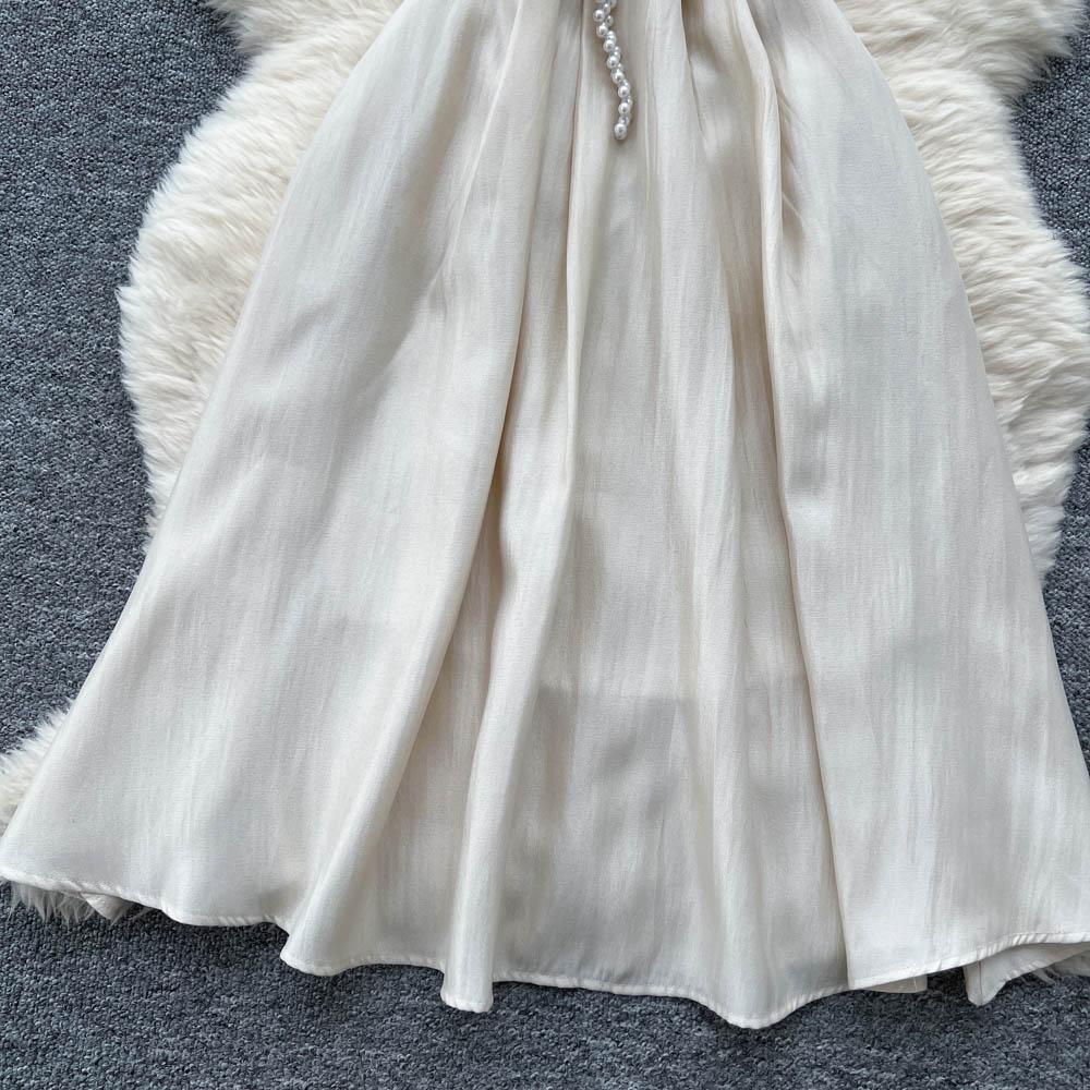 Summer Women Sweet Small Size Flower Beading Fairy Princess Party Dresses For Girl Student With Pearl Belt