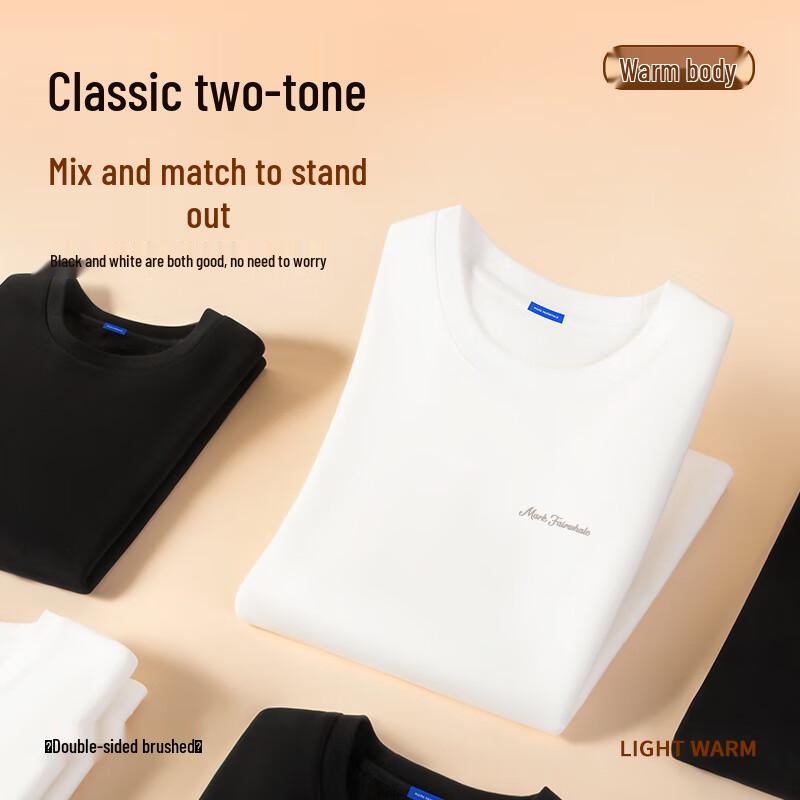 Mark Hua Fei Men's Fleece-Lined Thermal Long-Sleeve T-Shirt