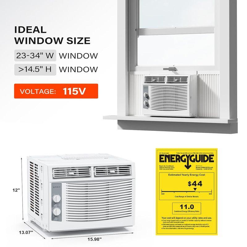 Ar Condicionado de Janela 5000 BTU com Controles Mecânicos e Kit de Instalação Fácil para Ambientes de até 13,9 m² 115V/60Hz, Personalizado