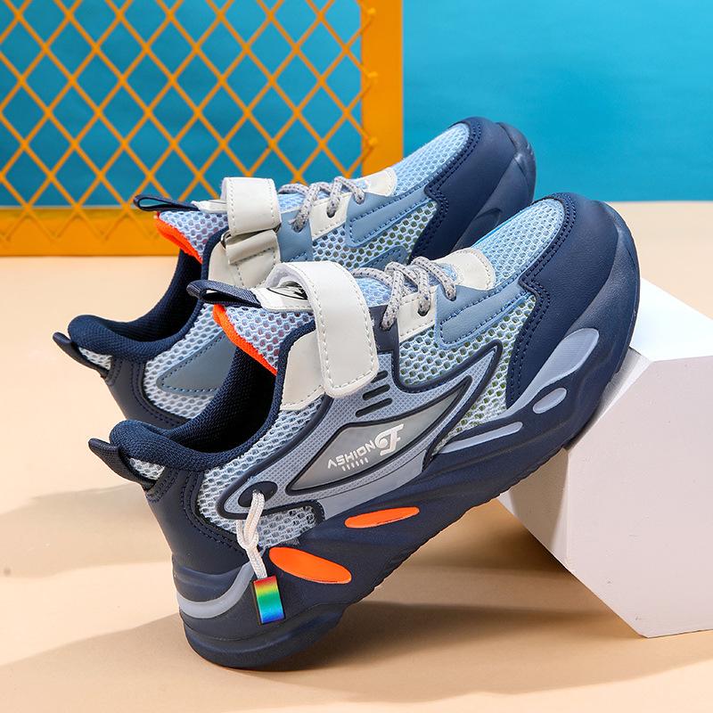 Boys shoes summer single mesh breathable middle school and older children primary school students sports shoes boys mesh casual shoes running shoes