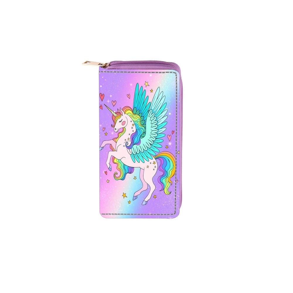 Neue Geldbörse Einhorn lange Reißverschluss-Geldbörse Geldbörse Geldbörse Kartenetui