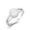 0.75 Cts Round Shape Pearl Solitaire 925 Sterling Silver Split Shank Wedding Women Rings