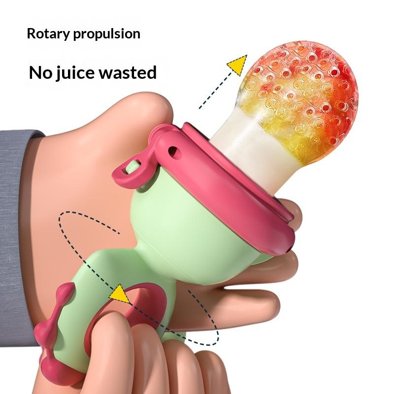 Dinosaur Rotate Push-Type Baby Fruit Feeder Silicone Fresh Food Feeder Kids Feeding Tool