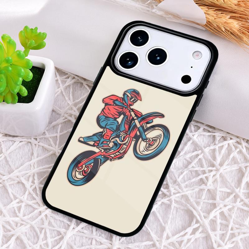 Moto Bike Motocross Print Shockproof Phone Case for iPhone 17 Air 16e 15 11 12 14 13 Pro Max Cover Coque