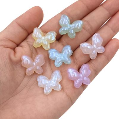 Für Halsketten Ohrringe Herstellung Perlen 10 Stück Kreativ Mode Lose Perlen Acryl DIY Schmuck Zubehör Fluoreszierend Schmetterling Lose Perlen
