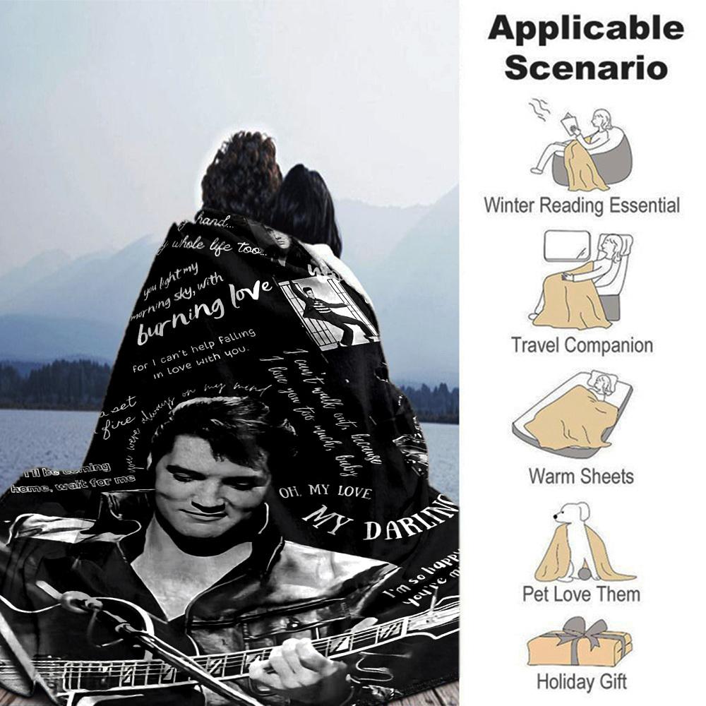 1pc love burning Soft Flannel All Season Throw for Home, Office, Outdoor UseDurable Comfort Soft Warm Throw for Home, Travel All Season
