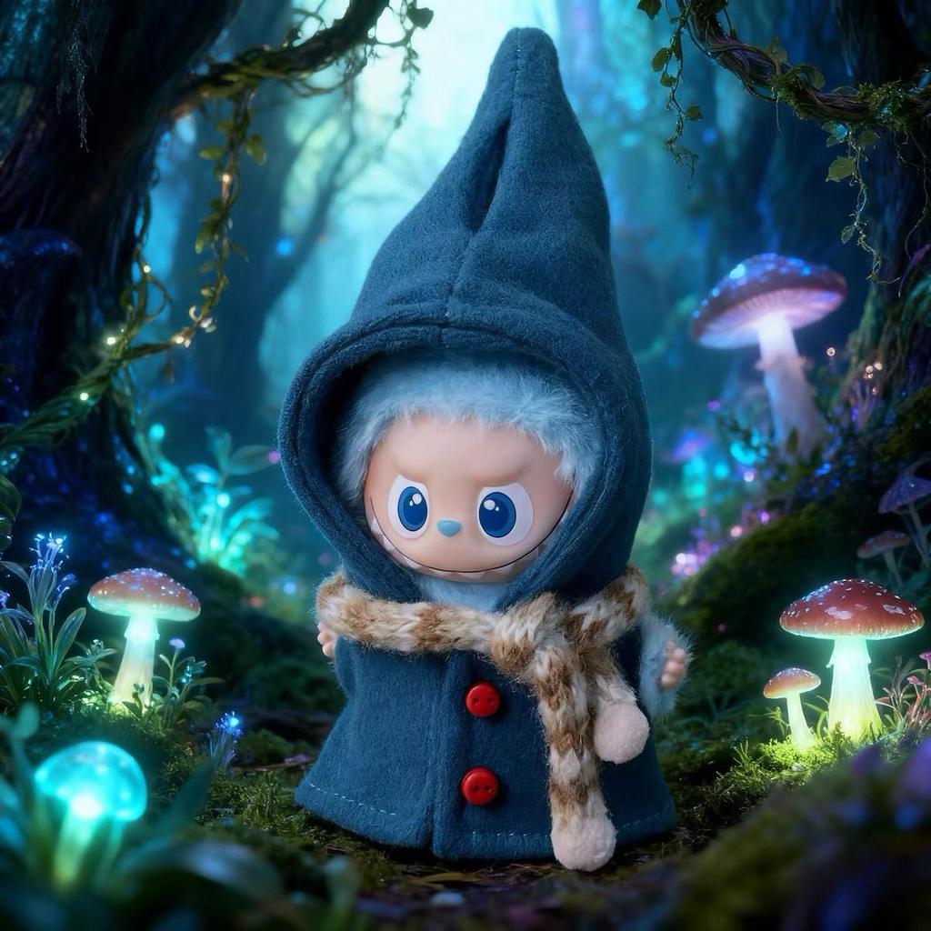 LABUBU Fourth Generation Baby Dress 10cm Little Red Riding Hood Set Mini Version 4.0 Heart Code Magic Cloak 4th Generation Set