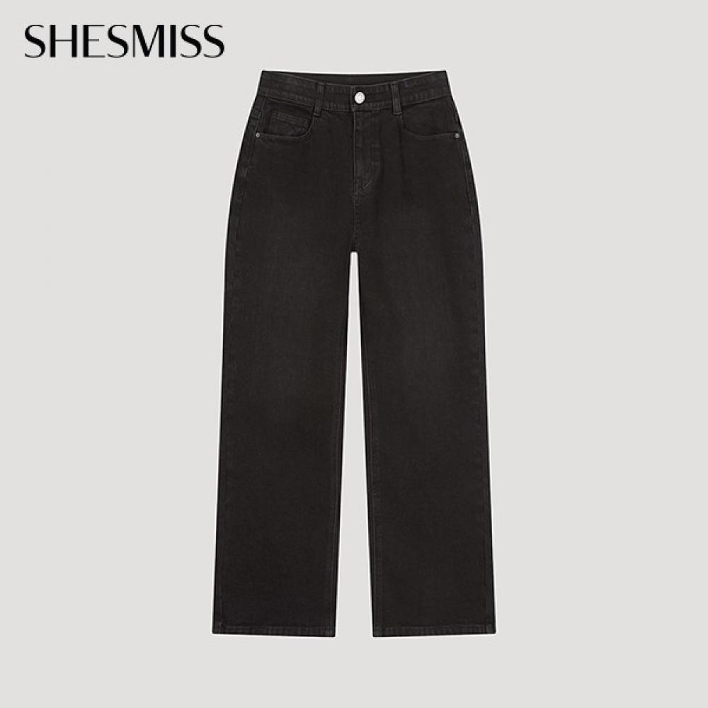 

Она S Miss Inbanding Прямые джинсовые брюки SSmSlo42020 Bk blacks/55