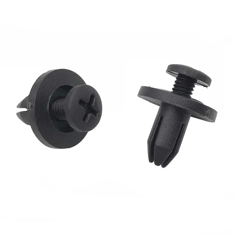 10/20/50pcs 6mm Auto Bumper Fastener Clip Hole Rivet Retainer Push Engine Cover Car Door Bumper Cover Fasteners for Honda