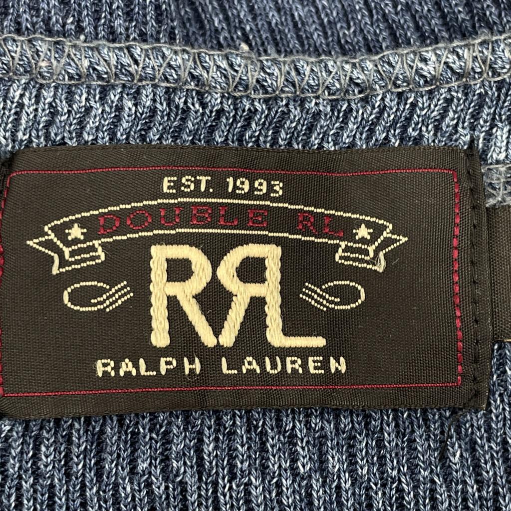 RRL Indigo Henley Neck Short Sleeve Top tops M IndigoUsed