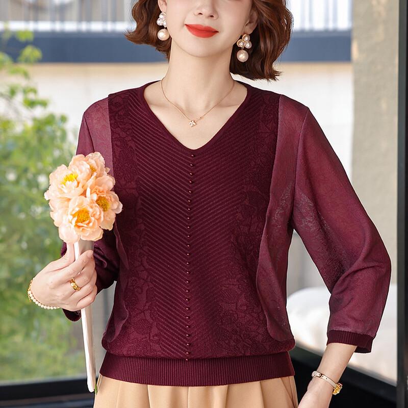 

Женский embellished вязаный пуловер Datang Furen XXL