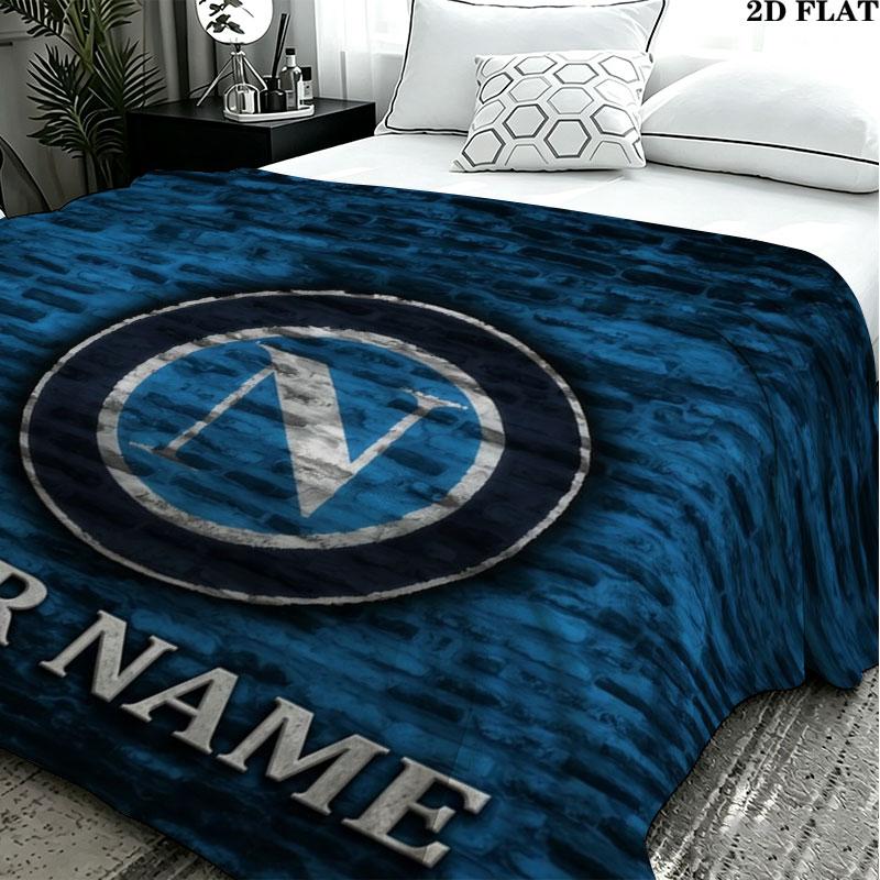1PC SSC Napoli Custom Name Patterned Flannel Blanket Suitable For All Seasons for Home Decor Warmth and Comfort Gifts Holiday Present