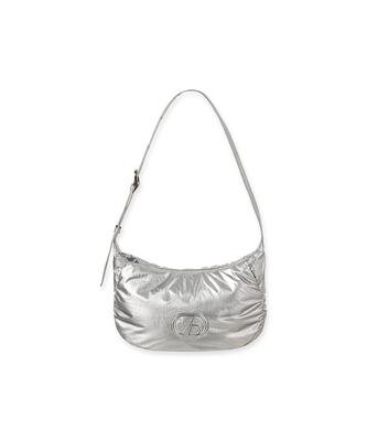 Abeehums Glossy Mini Hobo Bag Abh348-704 Silver