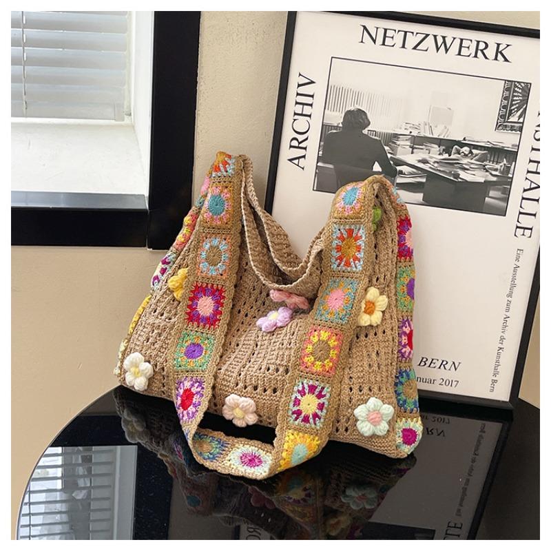 Lazy Wind Knitted Bag Women's New Trendy and Popular Tote Bag Large Capacity Shoulder Bag Tote Bag