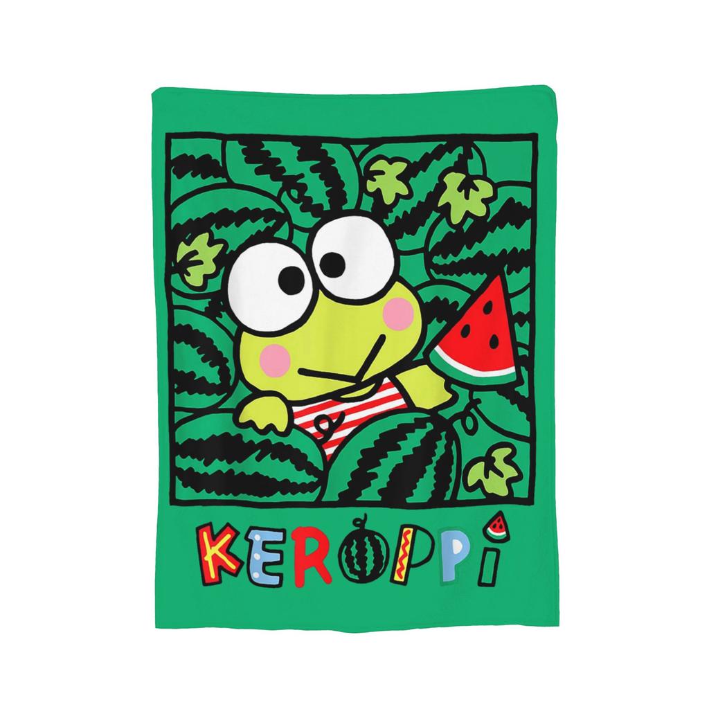 Keroppi Flannel Blankets Anime  Fashion Throw Blankets for Home 125*100cm Bedspread,