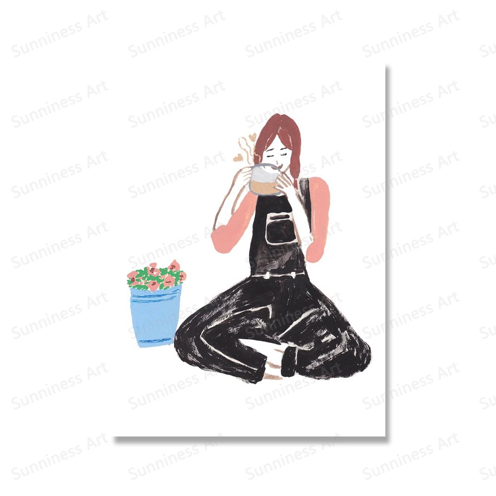 Pink Bike Balloon Poster Nursery Prints Wall Art Canvas Painting Still Life Cherry Cake Flowers Figs Fruit for Living Room Decor