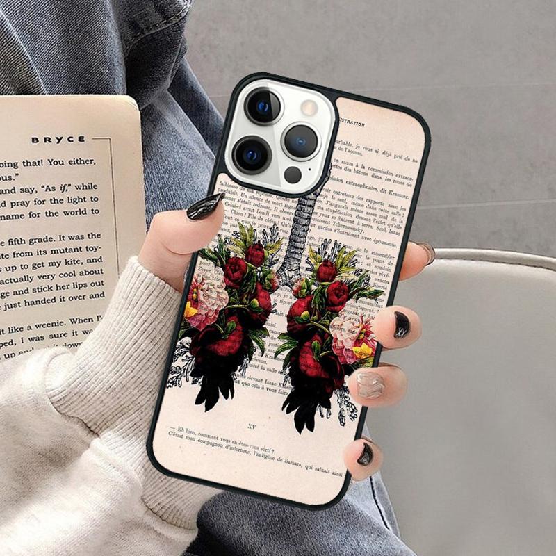 Vintage Anatomy Heart Brain Nurse Phone Case for iPhone 17 Air 16 16e 15 Plus for Apple 13 11 12 14 Pro Max Cover coque