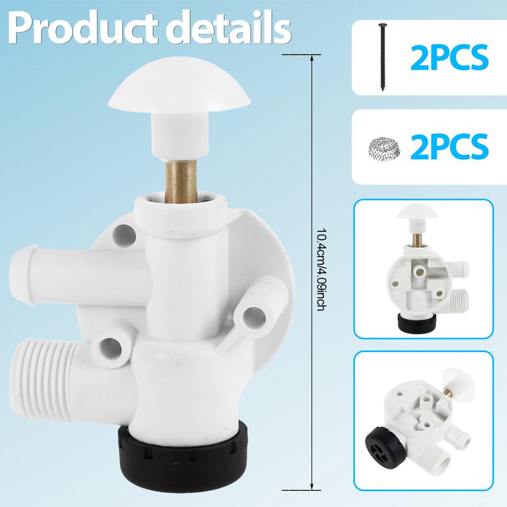 385314349 Zestaw zaworów wodnych do kampera Zespół zaworu spłuczki toaletowej do kampera Szczelny zamiennik zaworu spustowego toalety Plastikowy pedał spłuczki
