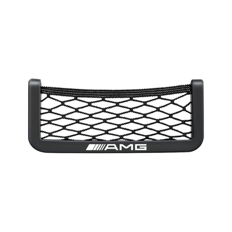 Car Net Bag Phone Holder Storage Net Box Pocket Organizer Auto Accessories For Mercedes-Benz AMG C500 C200 C300 A B C E GLA CLA GLK GL ML GLE