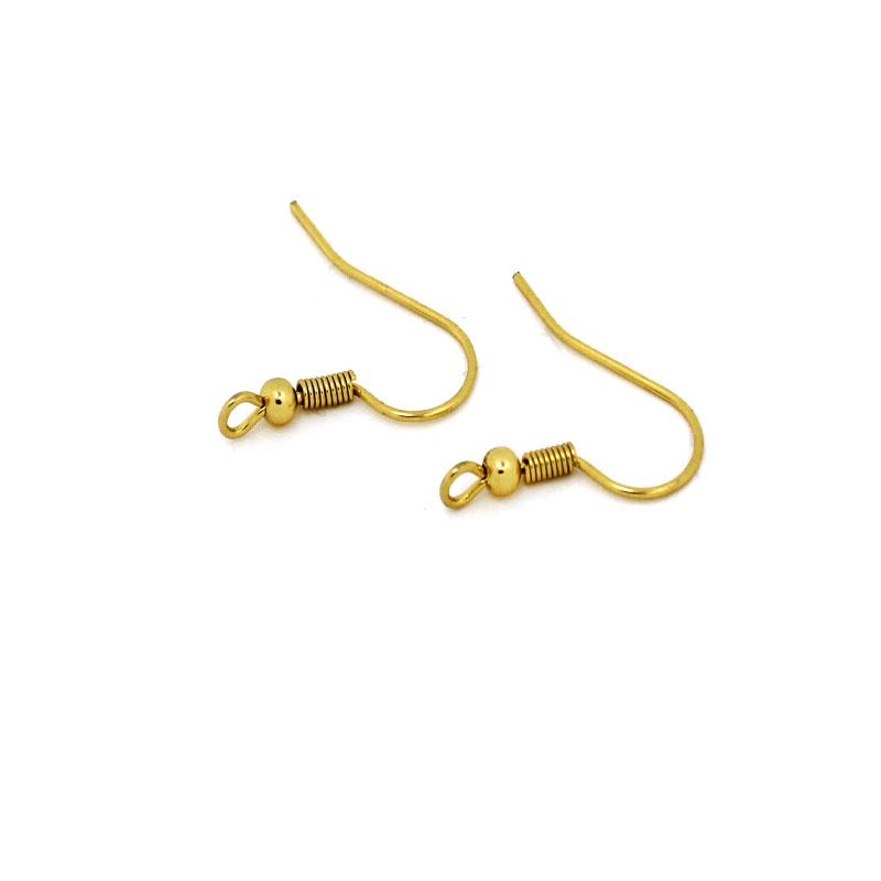 50Pcs Surgical Stainless Steel Hypoallergenic Earring Hooks Fish Ear Wire Gold Color for DIY Jewelry Making Finding Accessories