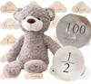 JP-SAKURA [Authentic] First Toy Bear with Photo Set, Perfect for Half Birthdays, 100 Days, and Baby Showers. My Baby List Plush Toy. Perfect As a