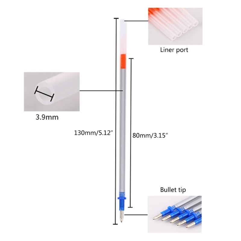 100x/Set Erasable Silver Fabric Markers Mercury-Silver Fabric Pencil Refills