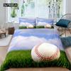 Baseball Duvet Cover Polyester Ball Pattern Sports Theme Player Twin Bedding Set for Teen Baseball Lovers Queen King Quilt Cover