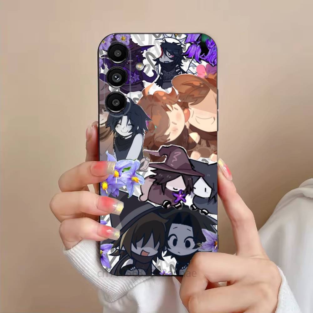 Azuretime T-Two Time A-Azure Phone Case For Samsung S25,24,23,22,21,S20,Ultra,Plus,FE Black Soft Cover