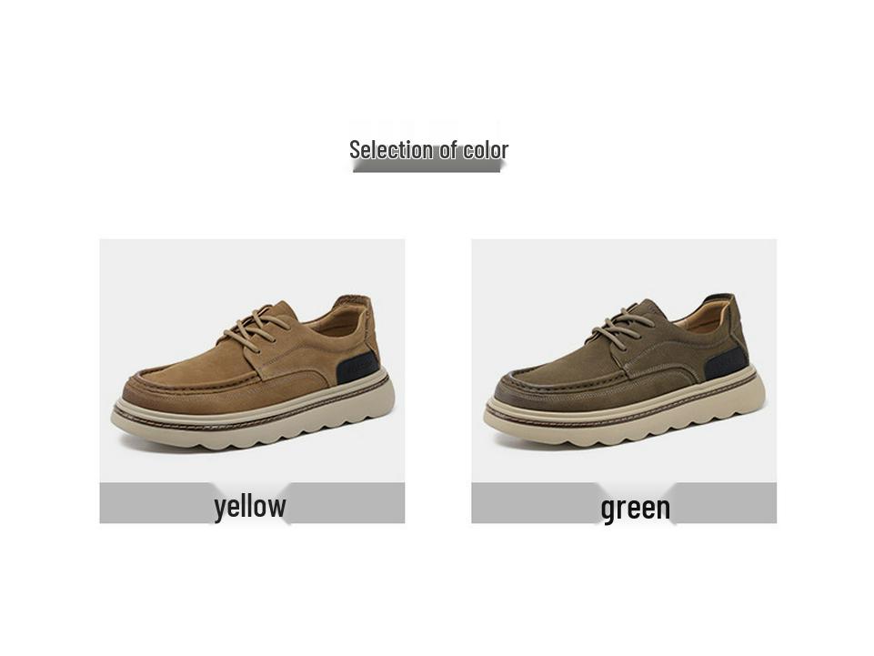 Men's Retro Genuine Leather Thick Sole Casual Shoes - 2025 Autumn Collection