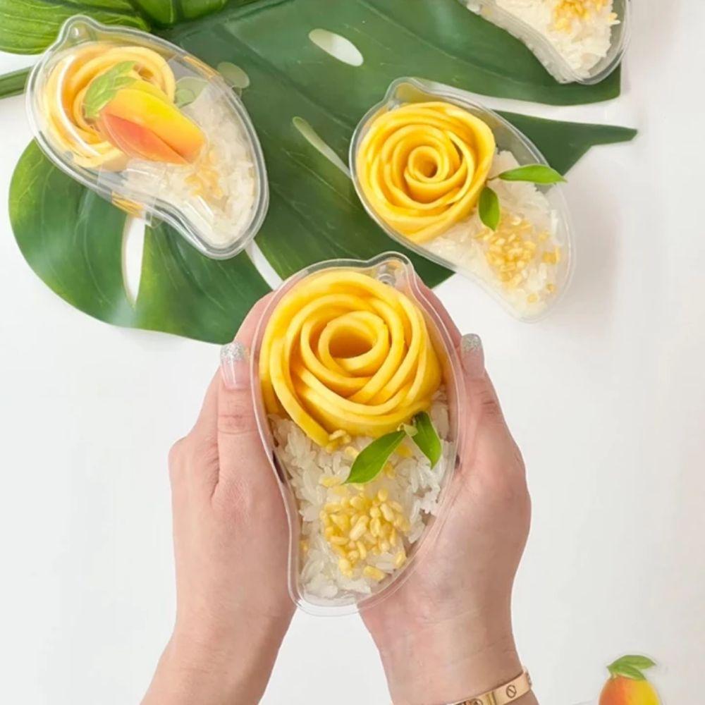 50 ks Průhledná krabička na mangový dort Velkokapacitní obalová krabička ve tvaru ovoce Sýr